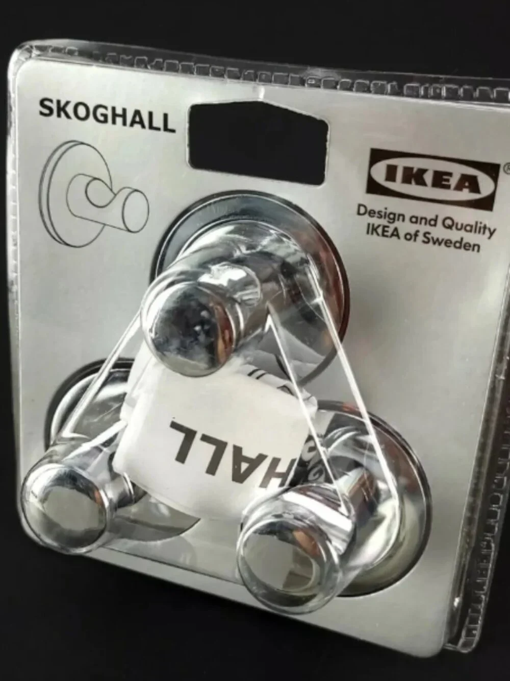 SKOGHALL 505.678.30 Hook, self-adhesive, chrome plated
